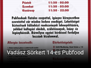 Vadász Sörkert 14-es Pubfood